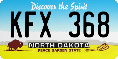 ND license plate KFX368