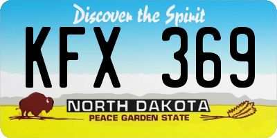 ND license plate KFX369