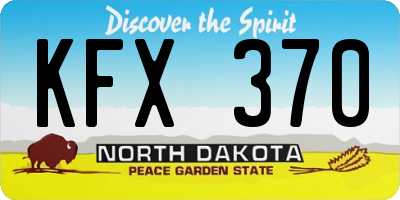ND license plate KFX370