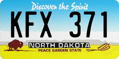 ND license plate KFX371