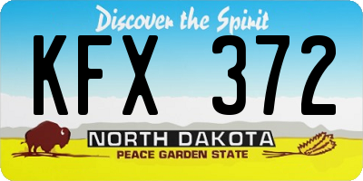 ND license plate KFX372