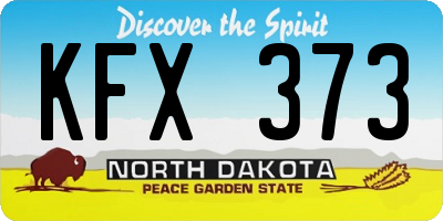 ND license plate KFX373