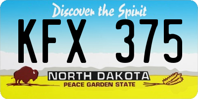 ND license plate KFX375