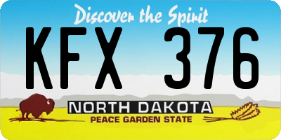 ND license plate KFX376