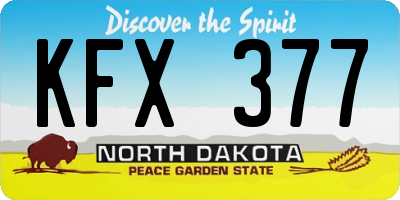 ND license plate KFX377