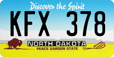 ND license plate KFX378