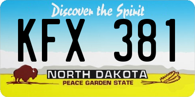 ND license plate KFX381