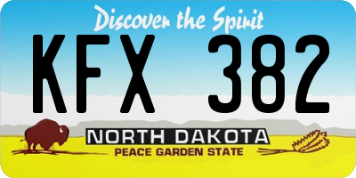ND license plate KFX382