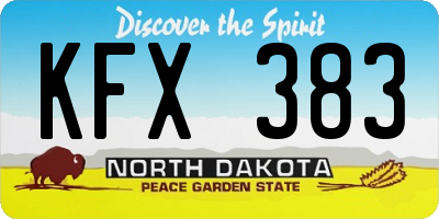 ND license plate KFX383