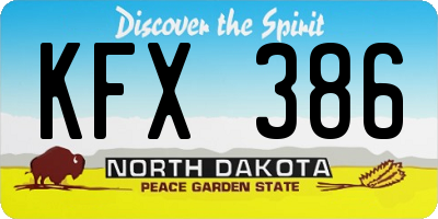 ND license plate KFX386