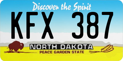 ND license plate KFX387