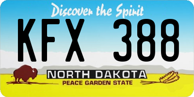 ND license plate KFX388