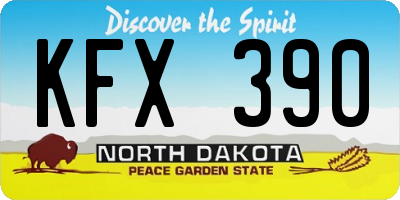ND license plate KFX390