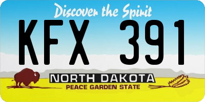 ND license plate KFX391