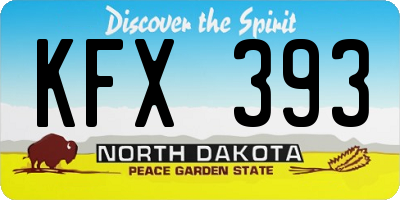 ND license plate KFX393
