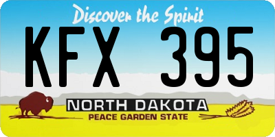 ND license plate KFX395