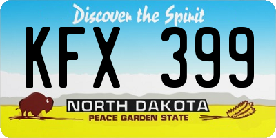 ND license plate KFX399
