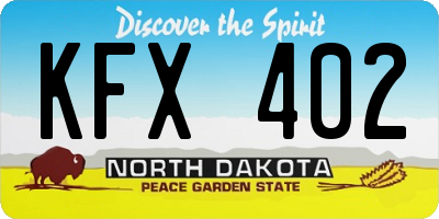 ND license plate KFX402