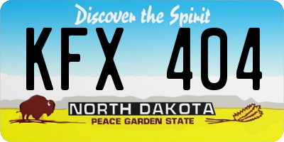 ND license plate KFX404