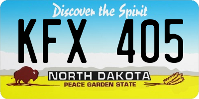 ND license plate KFX405