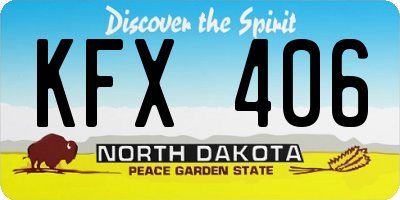 ND license plate KFX406
