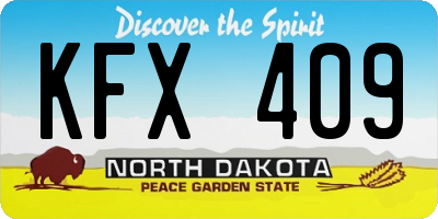 ND license plate KFX409