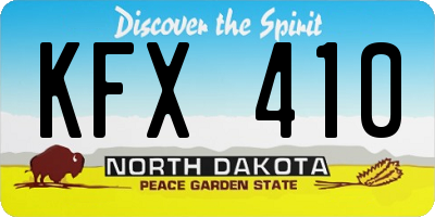 ND license plate KFX410