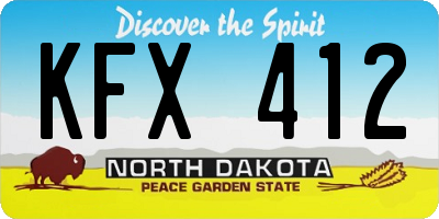 ND license plate KFX412