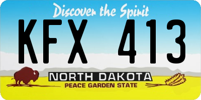 ND license plate KFX413