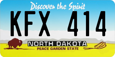 ND license plate KFX414