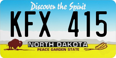 ND license plate KFX415