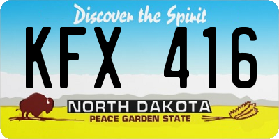 ND license plate KFX416