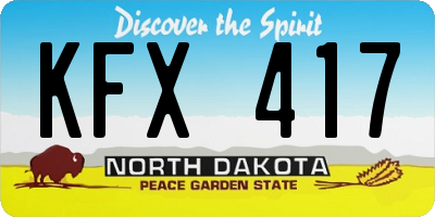 ND license plate KFX417
