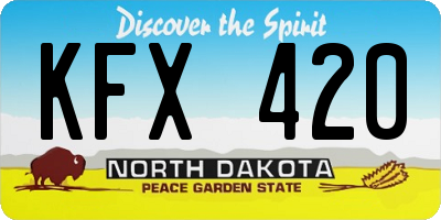 ND license plate KFX420