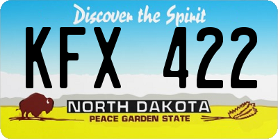ND license plate KFX422