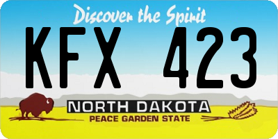 ND license plate KFX423