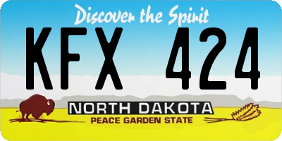 ND license plate KFX424
