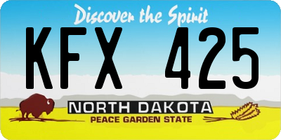 ND license plate KFX425