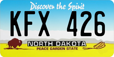 ND license plate KFX426