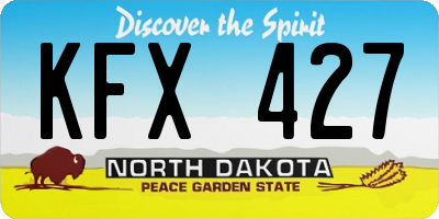 ND license plate KFX427