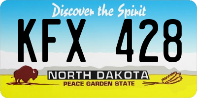 ND license plate KFX428