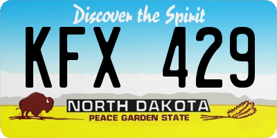 ND license plate KFX429