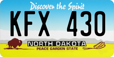 ND license plate KFX430