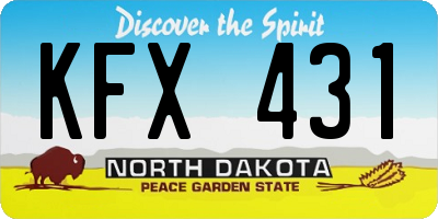 ND license plate KFX431