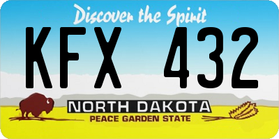 ND license plate KFX432