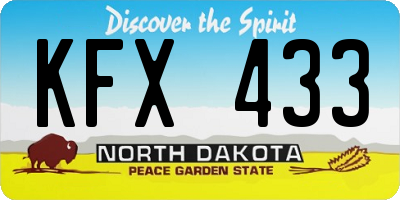 ND license plate KFX433