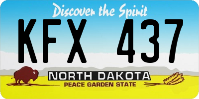 ND license plate KFX437