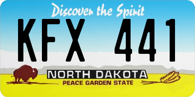 ND license plate KFX441