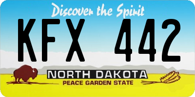 ND license plate KFX442