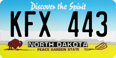 ND license plate KFX443